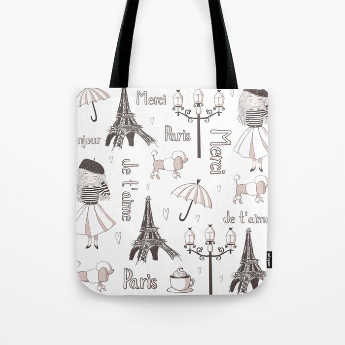 Paris Girl Tote Bag by PeppermintCreek