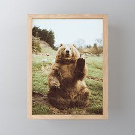 Hi Bear Framed Mini Art Print