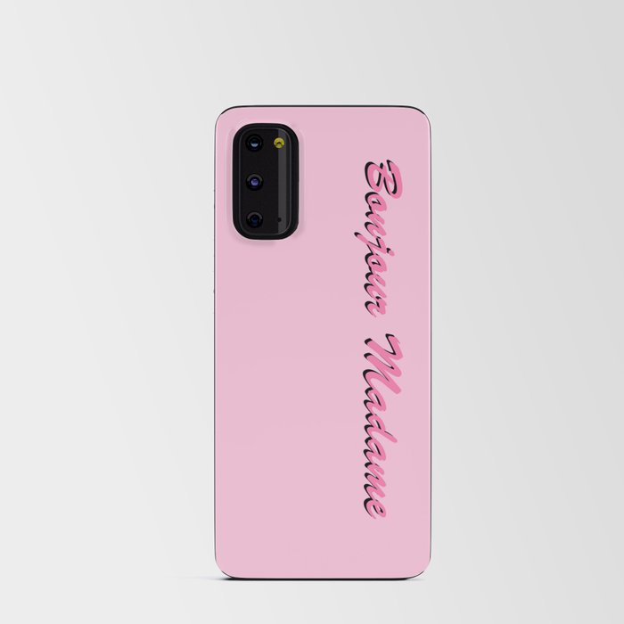 Bonjour Madame Pink - Typographic Retro Nostalgic Minimalistic Art Design Pattern Android Card Case