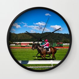 Race Horses And Jockeys  Wall Clock