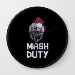Knight Helm Mask Duty Middle Ages Humor Wall Clock
