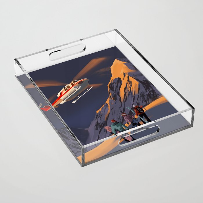 Sunrise Heli Ski Acrylic Tray
