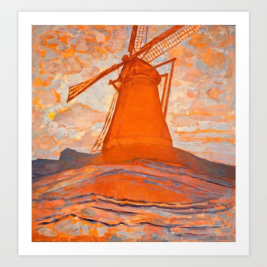 Piet Mondrian Windmill Abstract Painting Art Print By