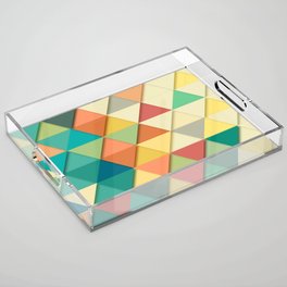 Multicolored Triangles Acrylic Tray
