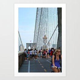Summer on the Brooklyn Bridge Art Print