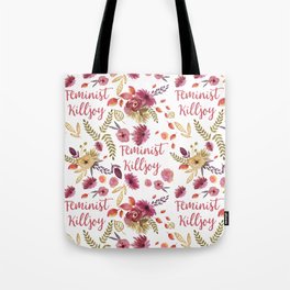'Feminist Killjoy' cute floral print Tote Bag