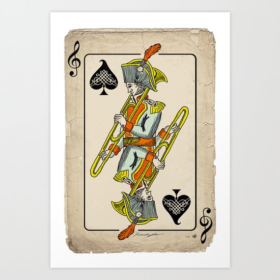 musical poker / trombone Art Print