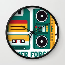 Never Forget Tape Floppy Disk Boom Box Wall Clock
