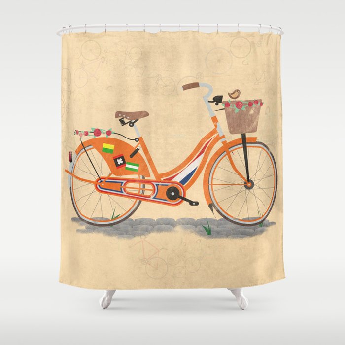 Love Holland, Love Bike Shower Curtain