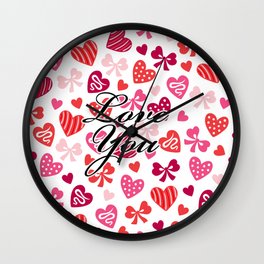 "Love You" Heart Pattern Wall Clock