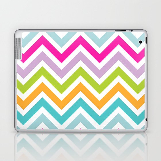 Multicolored Pastel Chevron Laptop & iPad Skin