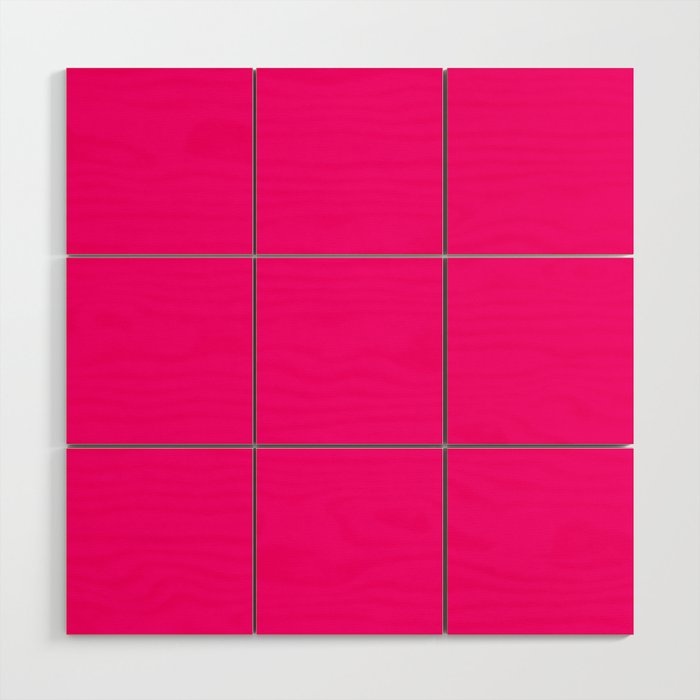 BRIGHT PINK SOLID COLOR  Wood Wall Art