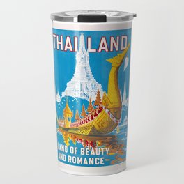 1950 Thailand Royal Barge Travel Poster Travel Mug
