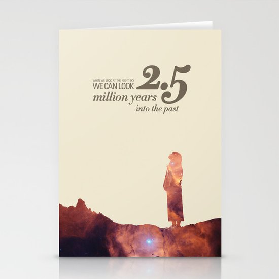 LOOK INTO THE PAST - Andromeda | Space | Time | Stars | Science | Planets | Million | Years | Travel Stationery Cards