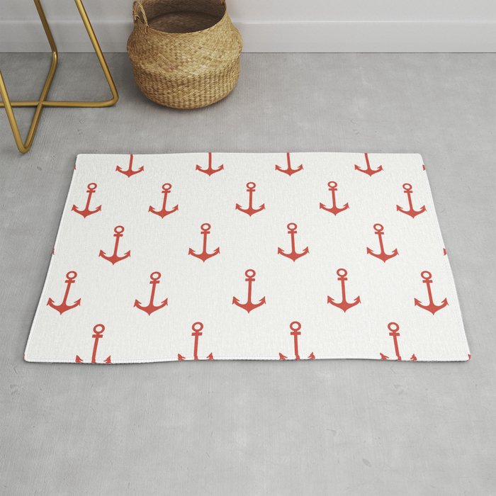 Anchors Away Red  Rug