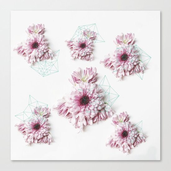 Geometry pastel flowers Canvas Print