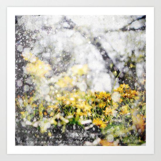 Through the Snow Barefoot Art Print