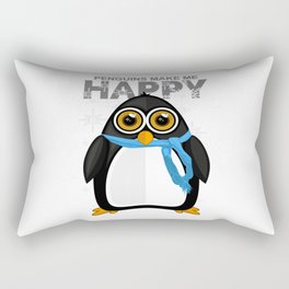 Penguins Make Me Happy Rectangular Pillow