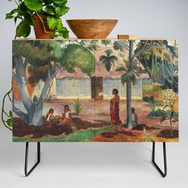 Paul Gauguin Landscape Painting - The Large Tree Credenza