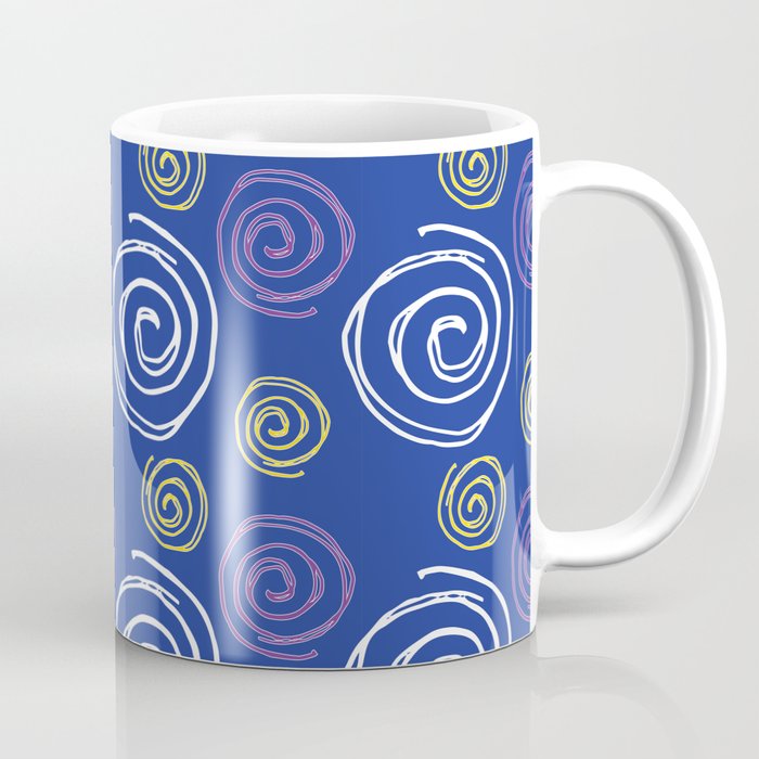 Twirly Swirly Blue Yellow Coffee Mug