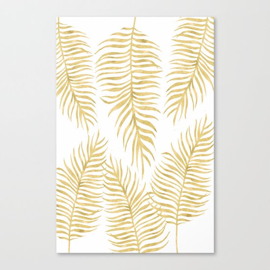 Fern Pattern Gold Canvas Print
