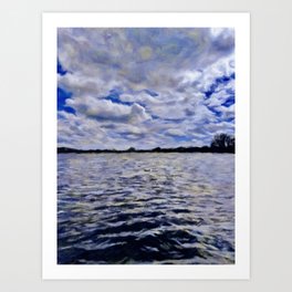 The Lake of Wild Blue Art Print