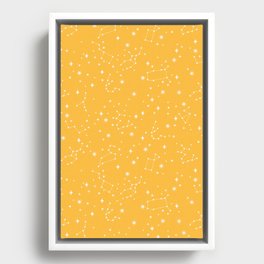 Yellow Constellations Framed Canvas