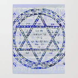 Kabbalah Amulet - Star Of David -  Poster