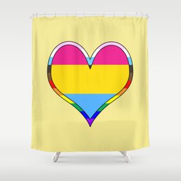 Pan Pride Heart Shower Curtain