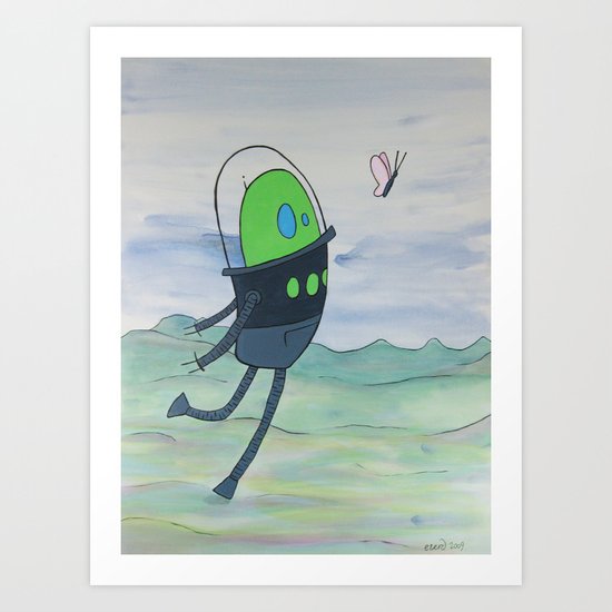 wonderment floats on pink wings Art Print