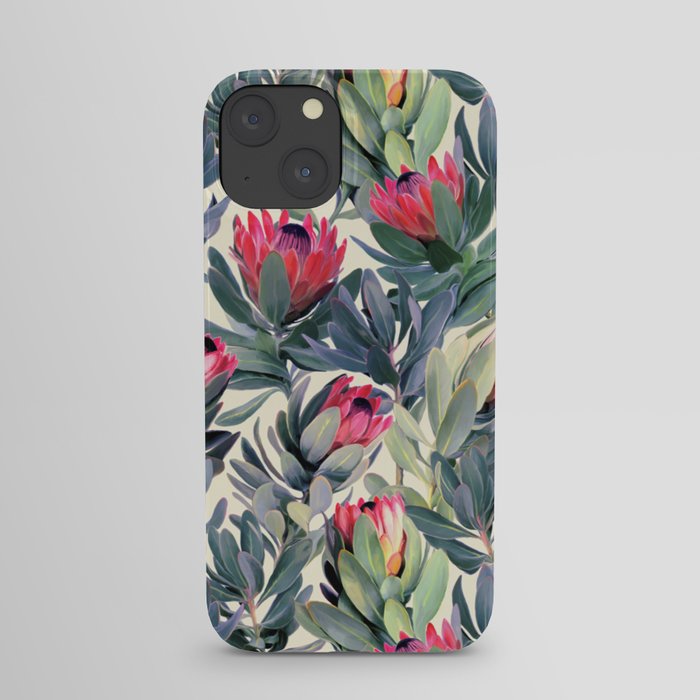 Painted Protea Pattern iPhone Case