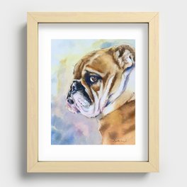 Bulldog Love Recessed Framed Print