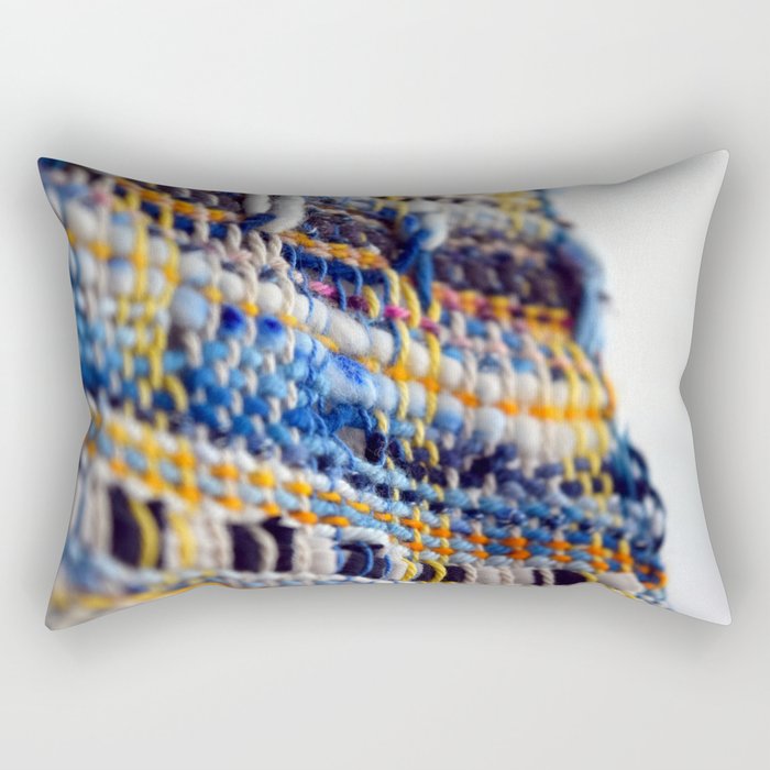 Cycladic Sea Sun (Weaving Detail) Rectangular Pillow
