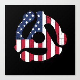 45 Recording adapter American Flag July 4th Canvas Print