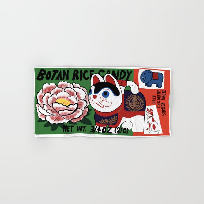 Botan Rice Candy Meow Hand & Bath Towel