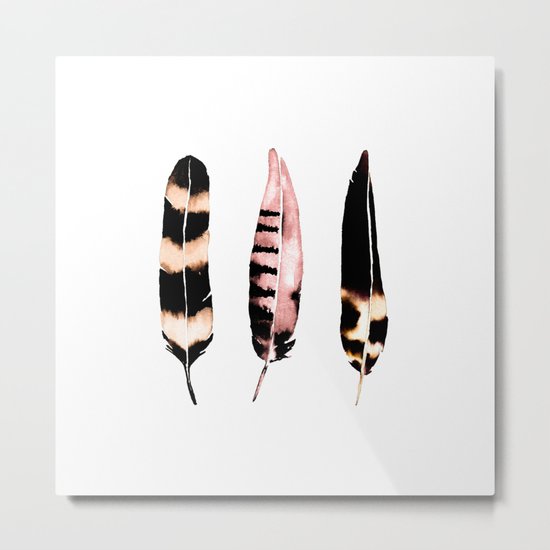 Feathers of Rose Gold Metal Print