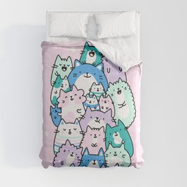 Pastel Pile of Cats Comforter