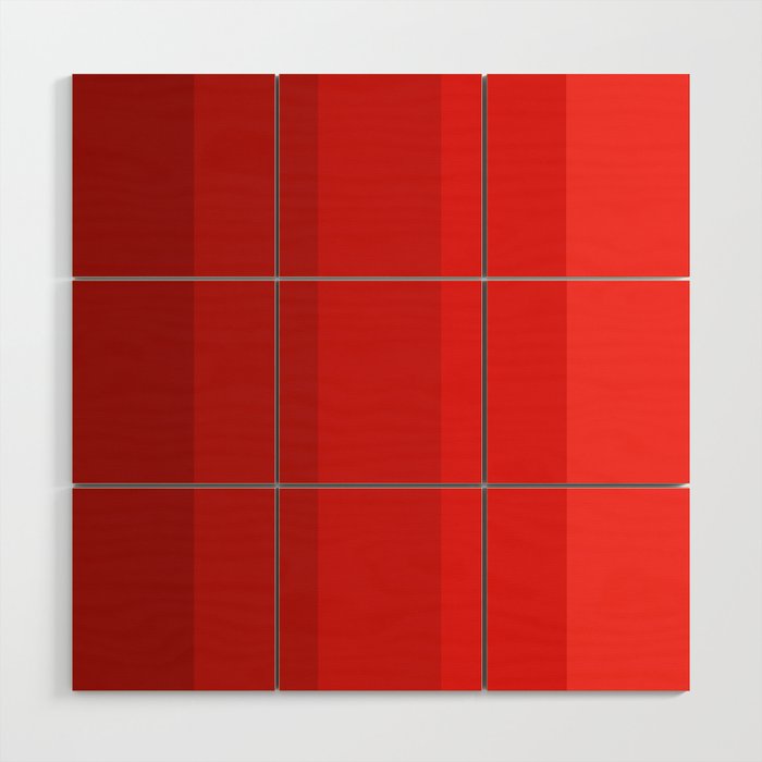Red Striped Color Gradient Wood Wall Art