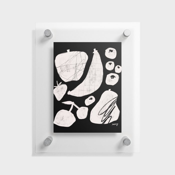Abstract Fruit Black Floating Acrylic Print