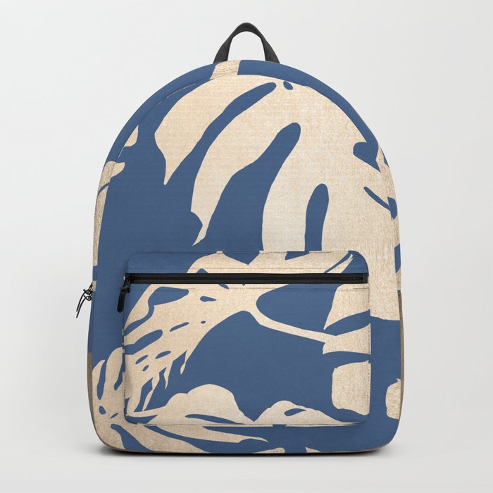 Simply Tropical Palm Leaves White Gold Sands on Aegean Blue Backpack