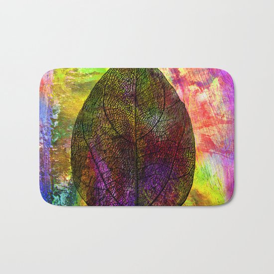 rainbow leaf Bath Mat