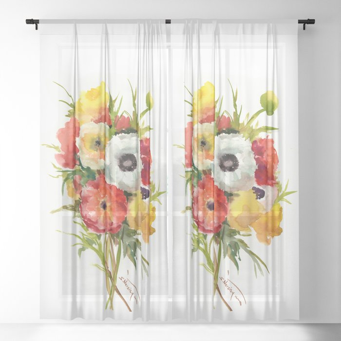 Flowers Buttercups Orange Red White Yellow Garden Floral Design