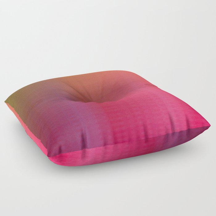 Whispered Circles Red, Magenta, Orange, Yellow Ombre Floor Pillow