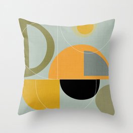 mid century geometric winter Throw Pillow