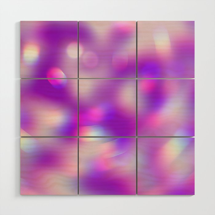 Pink Purple Party Lights Wood Wall Art