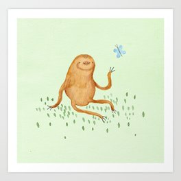 Sloth & Butterfly Art Print