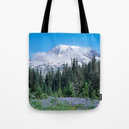 Mount Rainier in Bloom Tote Bag