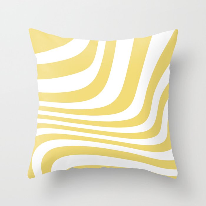 Gold yellow curve stripes Throw pillow by ARTbyJWP | Redbubble