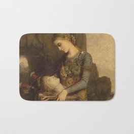 Maiden and head Vintage painting by Gustave Moreau Bath Mat