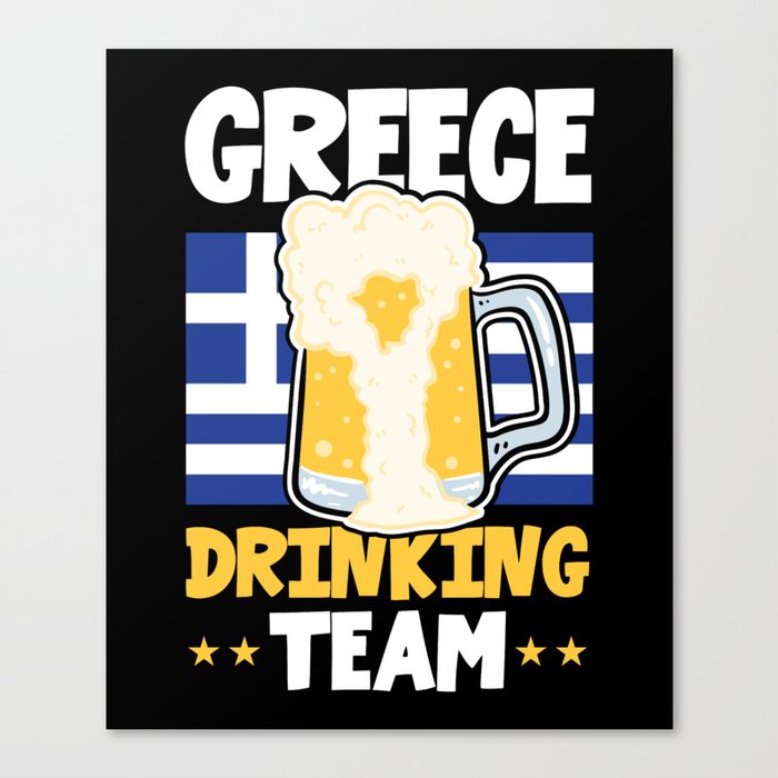 Greece Drinking Team Canvas Print
